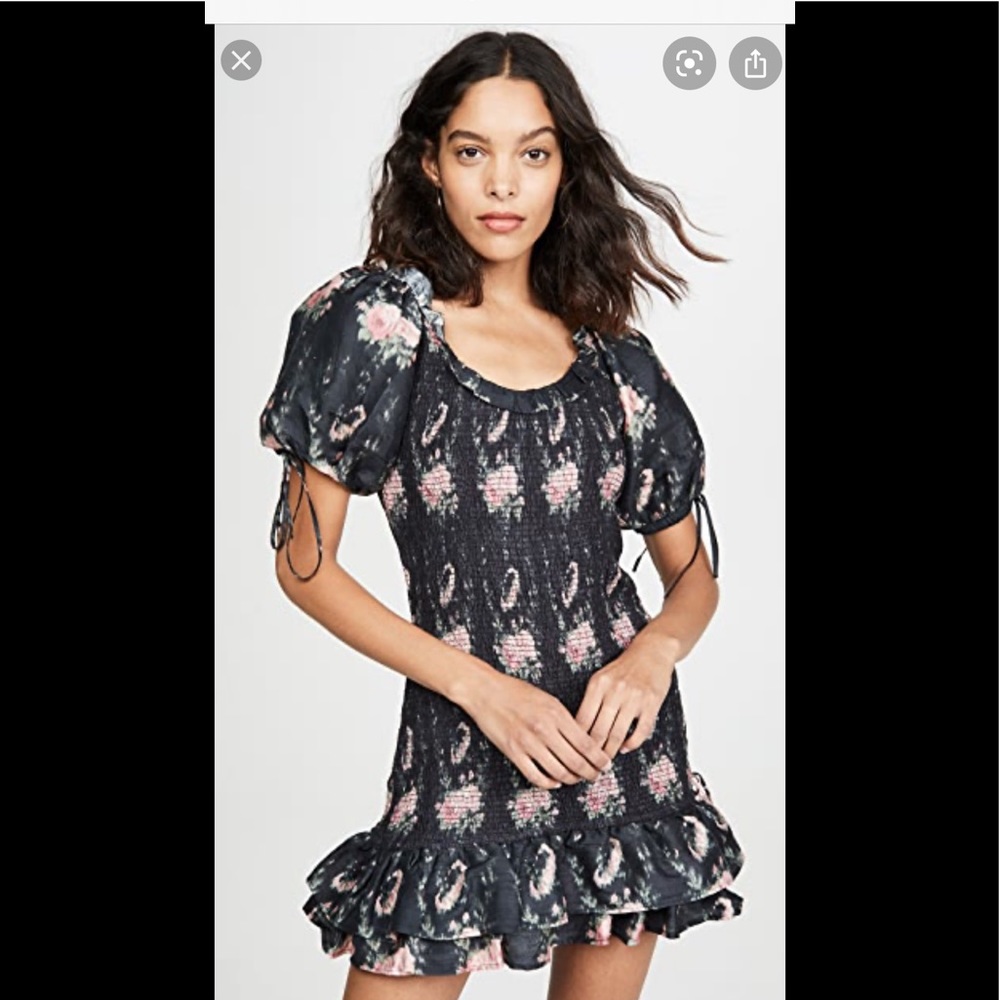 LOVESHACKFANCY VIOLET DRESS SIZE P BLACK COFFEE